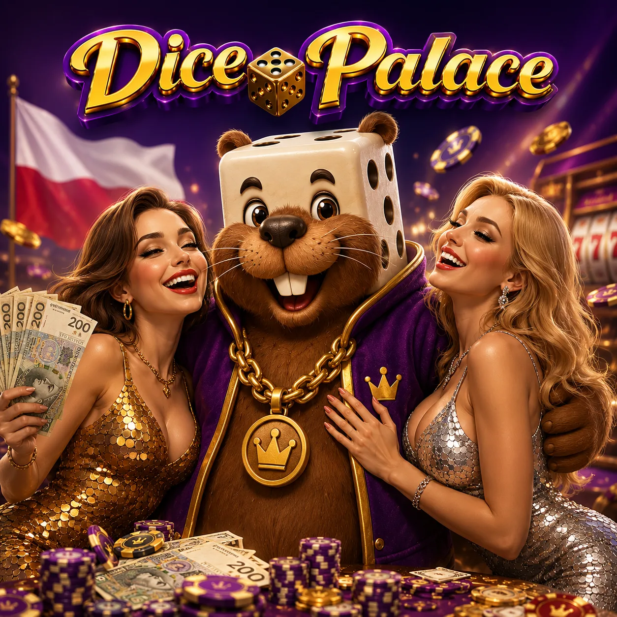Dice Palace casino — maskotka kasyna z wygranymi w złotówkach
